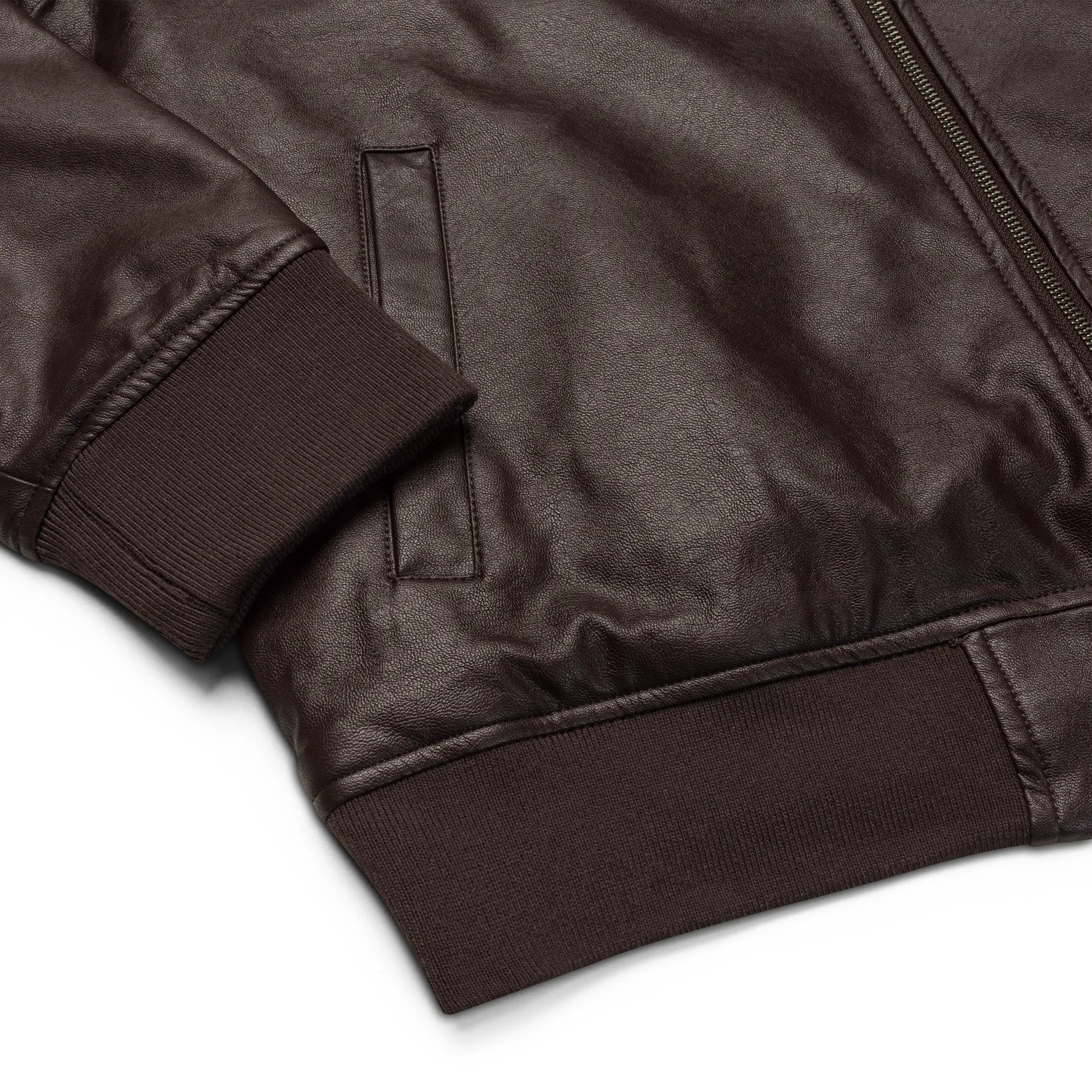 Comeforth Faux Leather Bomber Jacket