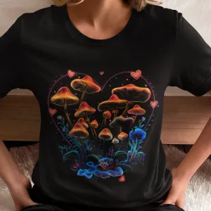 Comfort Colors Mushroom shirt, Neon Mushroom Shirt, Aesthetic Mushroom Shirt, Botanical T-Shirt, Magic Mushroom Shirt, Cottagecore Shirt