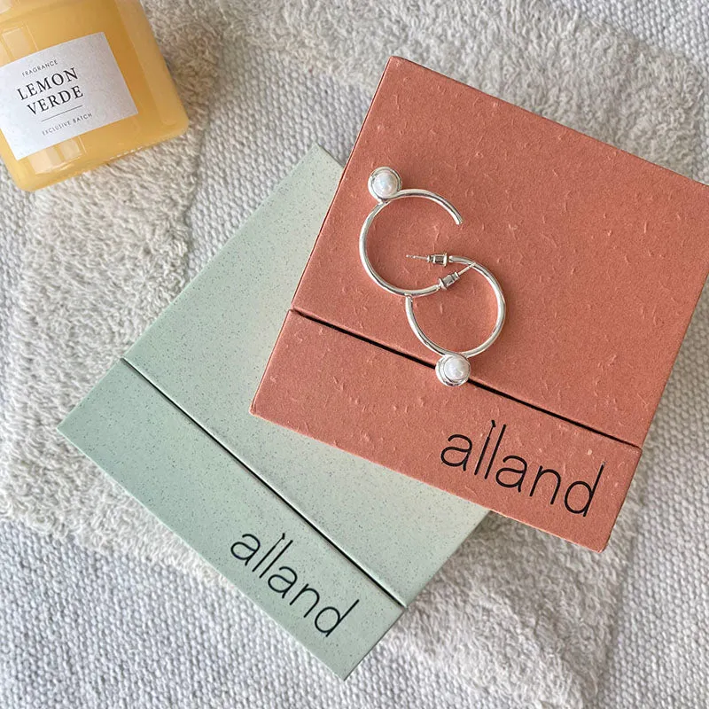 Contemporary Pearl Hoop Earrings
