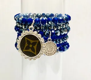 Dallas Stacked Bracelet set- Silver Clear 25 mm Circle