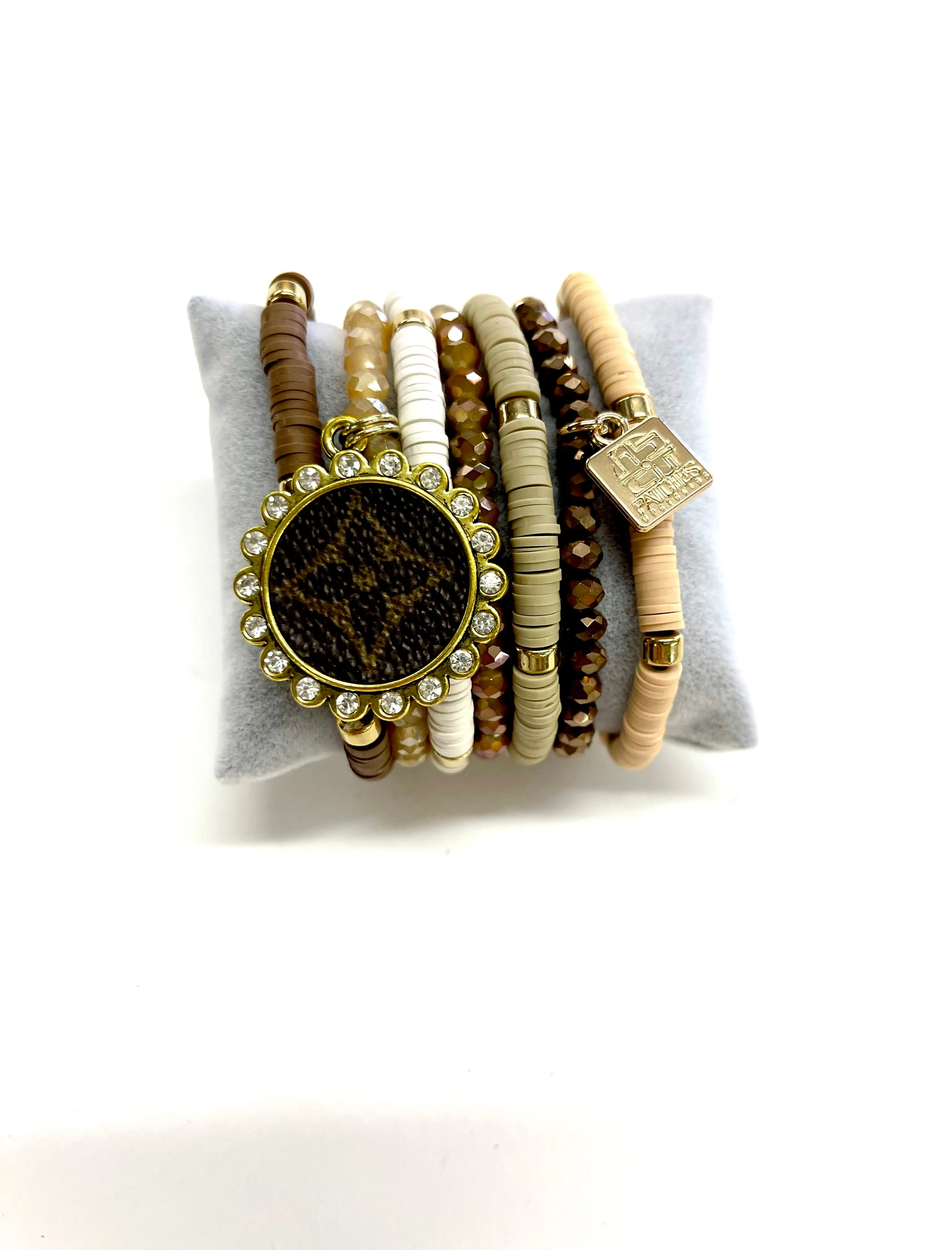 Destiny-Stacked Bracelet set- Gold Clear