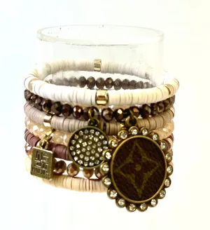 Destiny-Stacked Bracelet set- Gold Clear