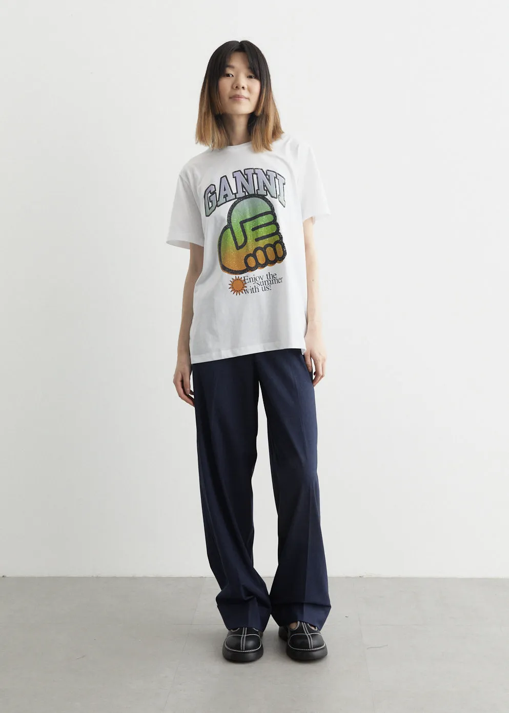 Drapey Melange High Waist Pants