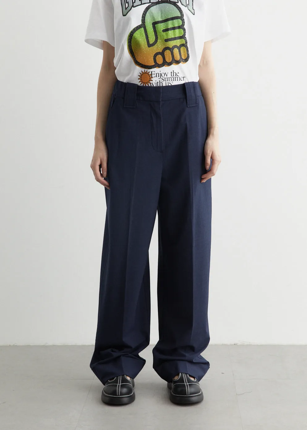 Drapey Melange High Waist Pants