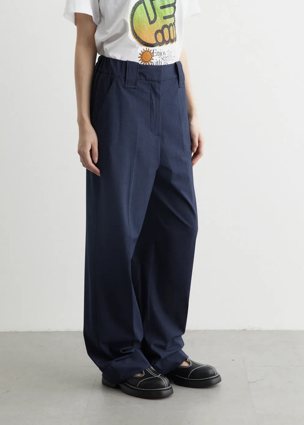Drapey Melange High Waist Pants