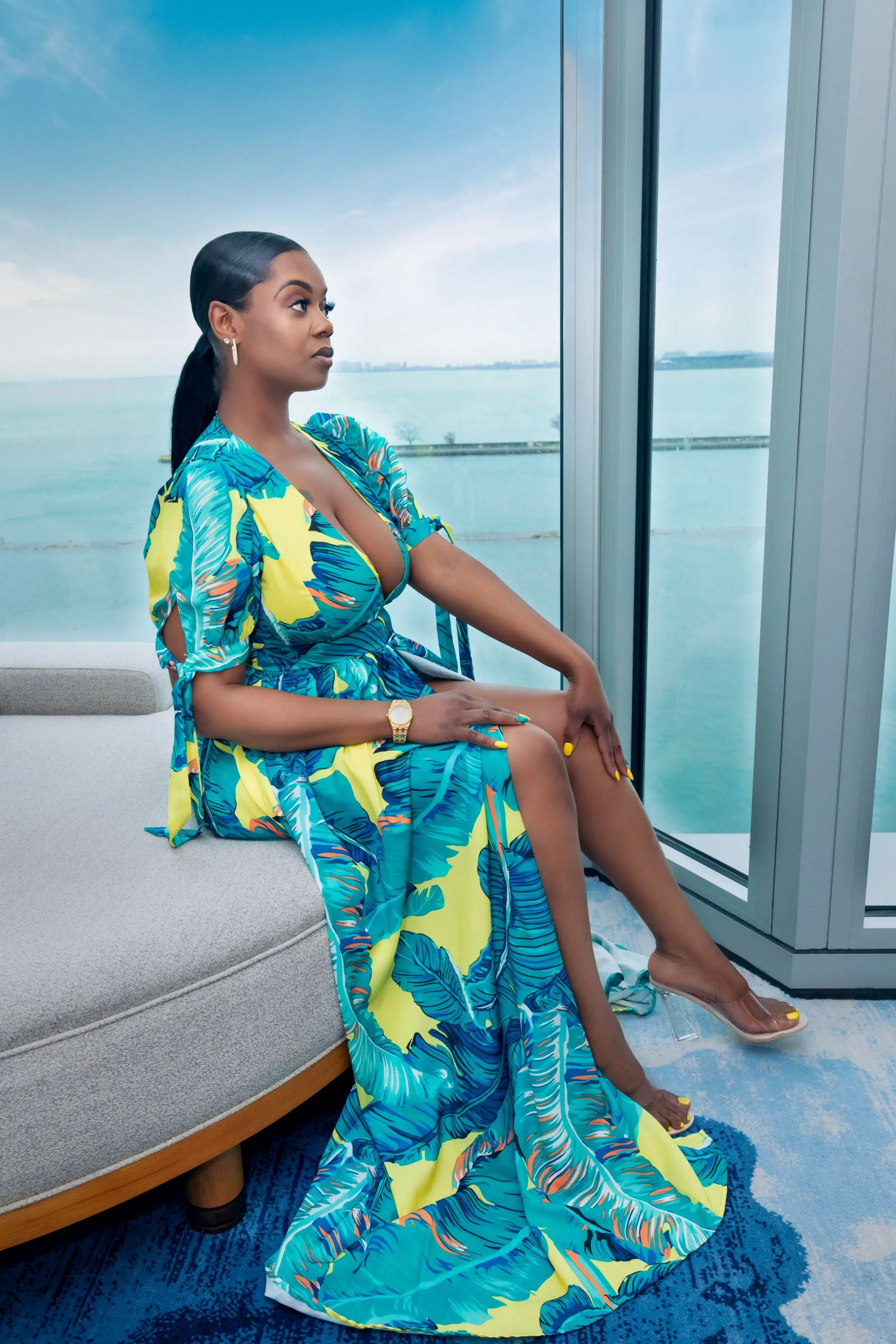 Emerald Print Maxi Dress (Green & Yellow)