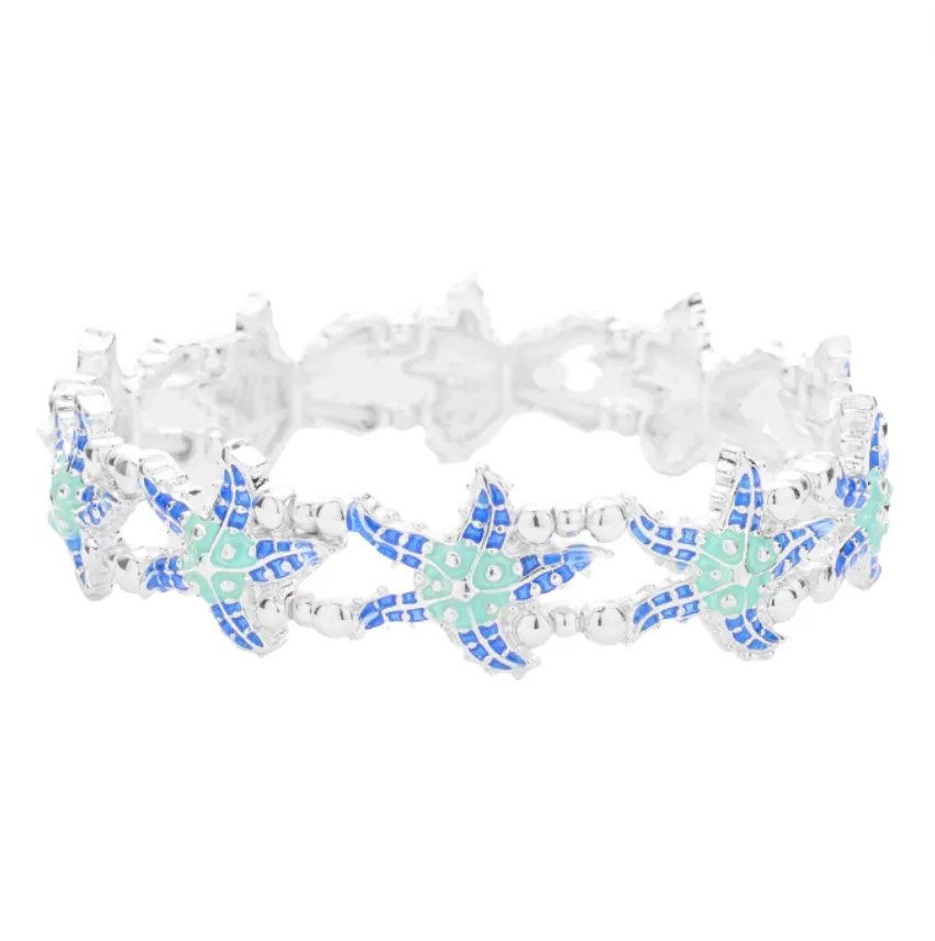 Enamel Starfish Stretch Bracelet