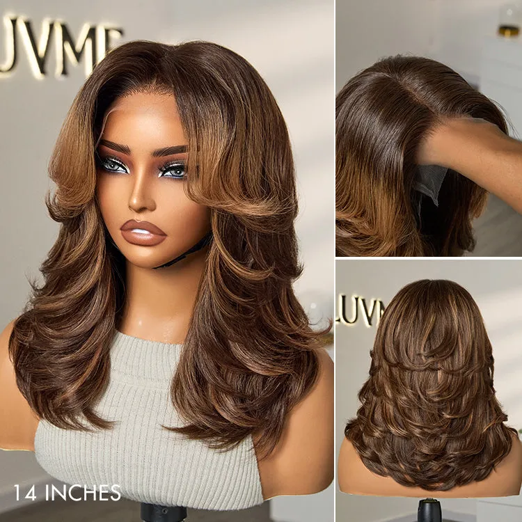 Exclusive Sale | Effortlessly Chic Layered Haircut Wavy Glueless HD Minimalist Lace Short Wig