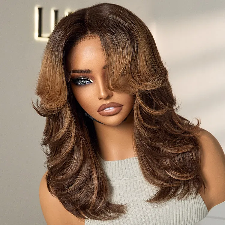 Exclusive Sale | Effortlessly Chic Layered Haircut Wavy Glueless HD Minimalist Lace Short Wig