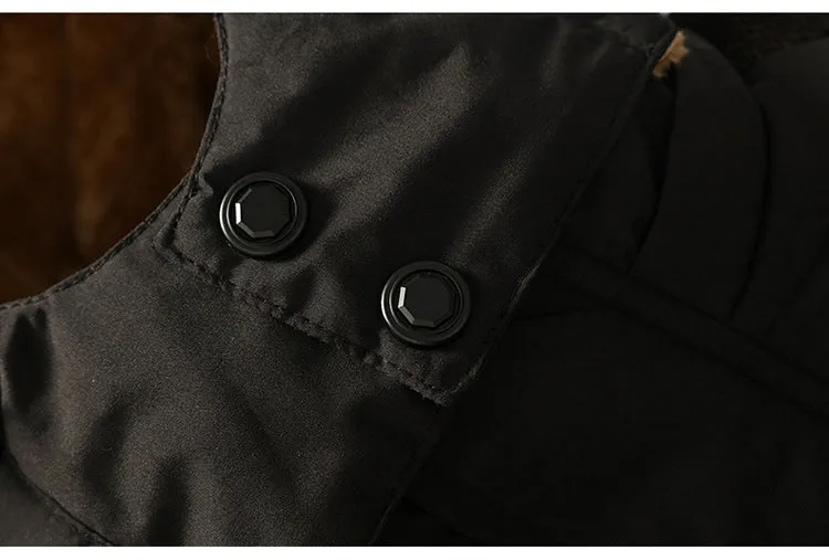 Men's Winter Warm Thick Fleece Casual Parka With Hood