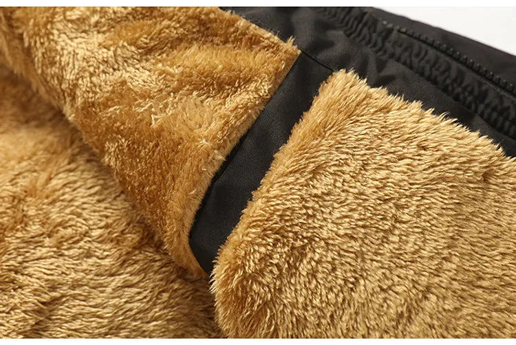 Men's Winter Warm Thick Fleece Casual Parka With Hood