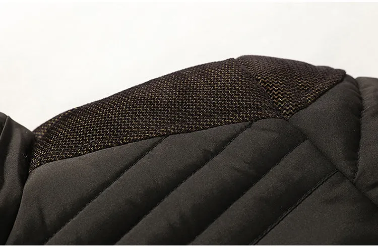 Men's Winter Warm Thick Fleece Casual Parka With Hood