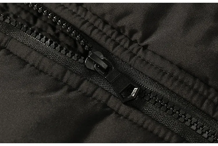 Men's Winter Warm Thick Fleece Casual Parka With Hood
