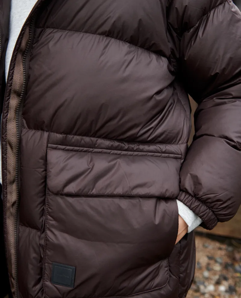 Part Two Leila Dark Chocolate Brown Puffer Jacket - UK14