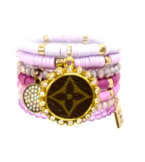 Purple Pixie Stacked Bracelet set- Gold Clear