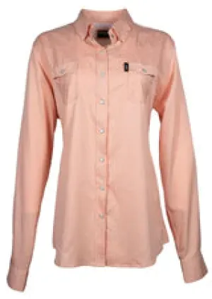 "SOL" LADIES ASH ROSE LONG SLEEVE PEARL SNAP SHIRT