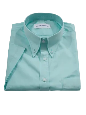 Short Sleeve Shirt | 60S Mod Style Sea Green Color Shirt For Man