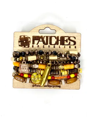 Stacked bracelet Indian beans and bullet