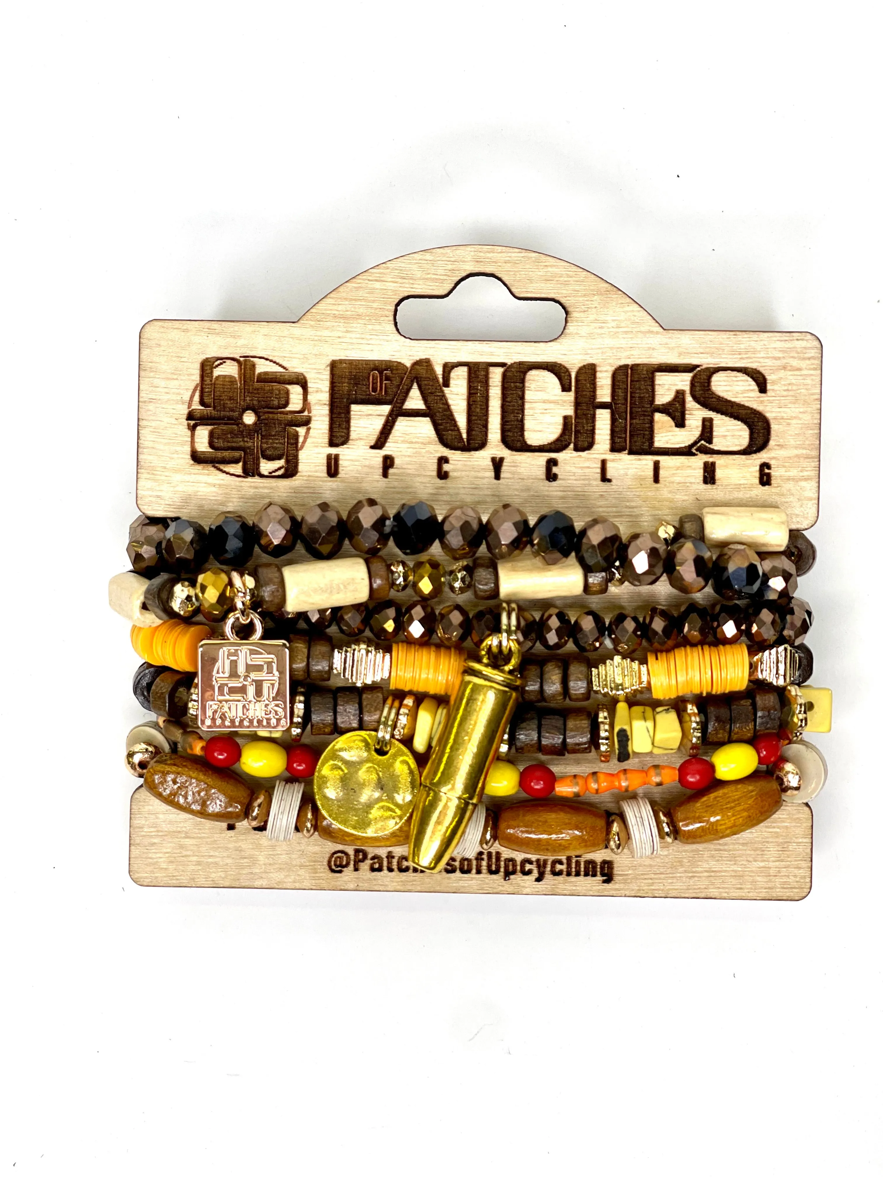 Stacked bracelet Indian beans and bullet