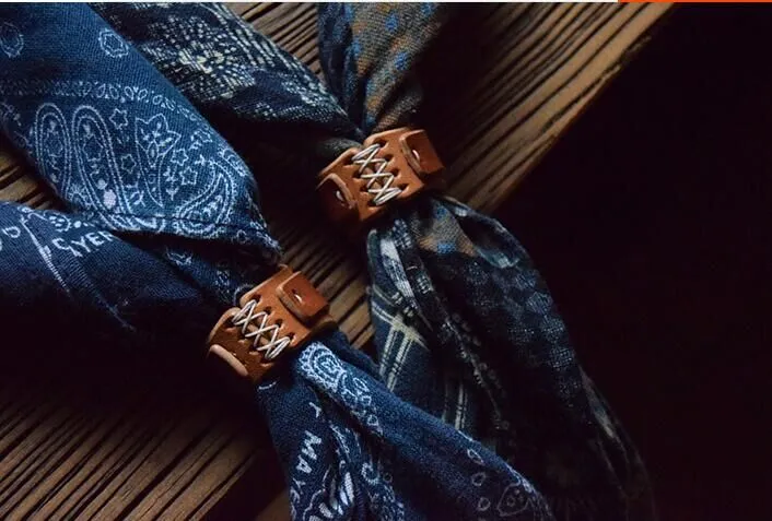 Vintage Leather Scarf Buckle Scarf Ring YG1171