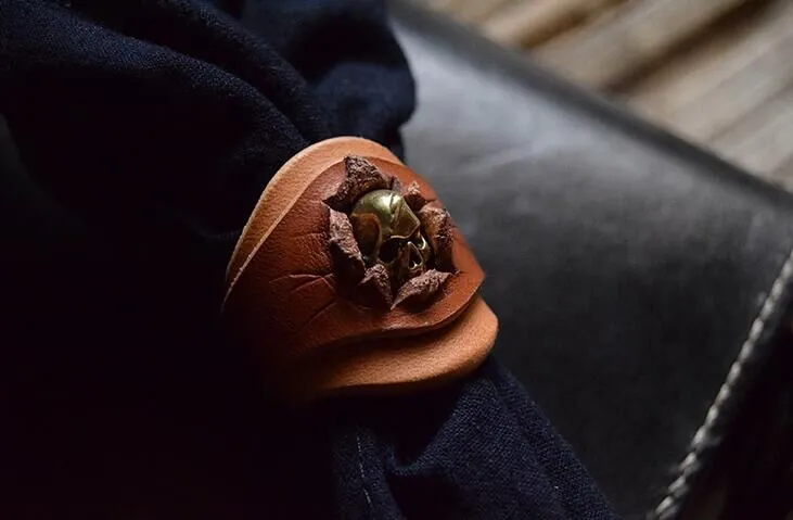 Vintage Leather Scarf Buckle Scarf Ring YG1171