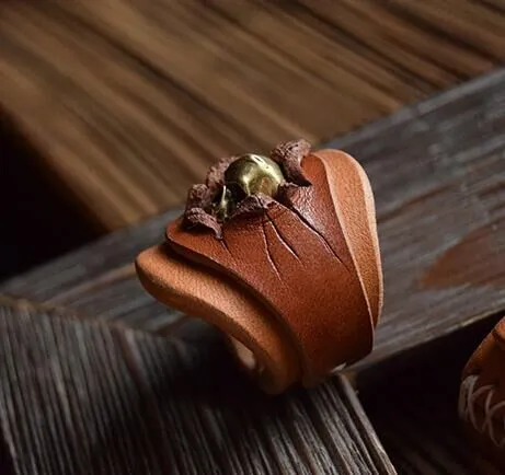 Vintage Leather Scarf Buckle Scarf Ring YG1171