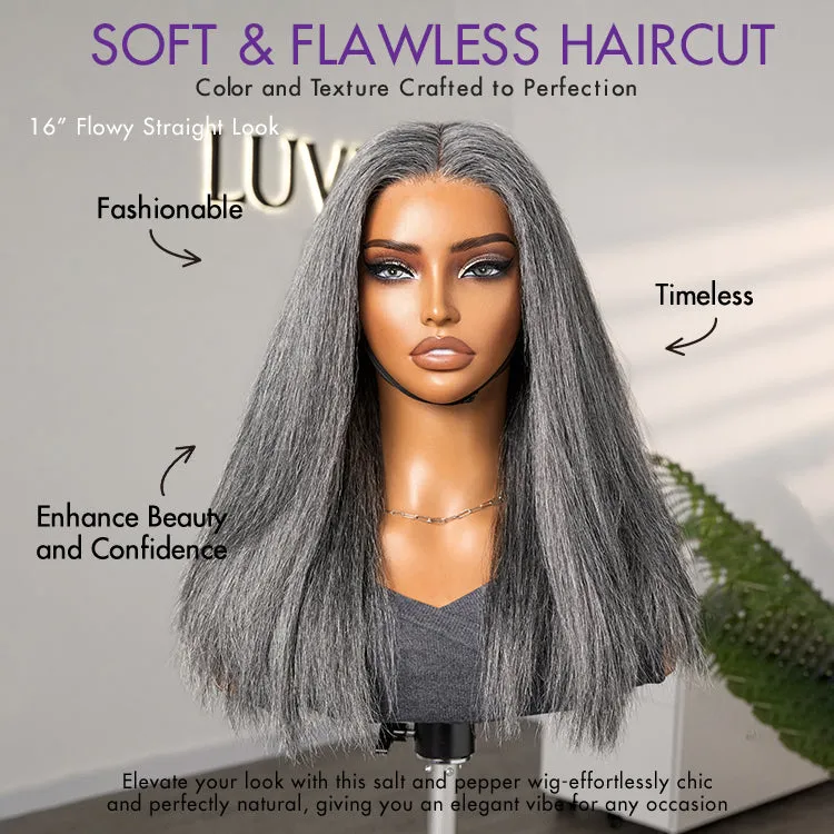 Weekly Special | Salt and Pepper Straight Glueless Minimalist HD Lace T Part Grey Wig Pre-Cut Lace