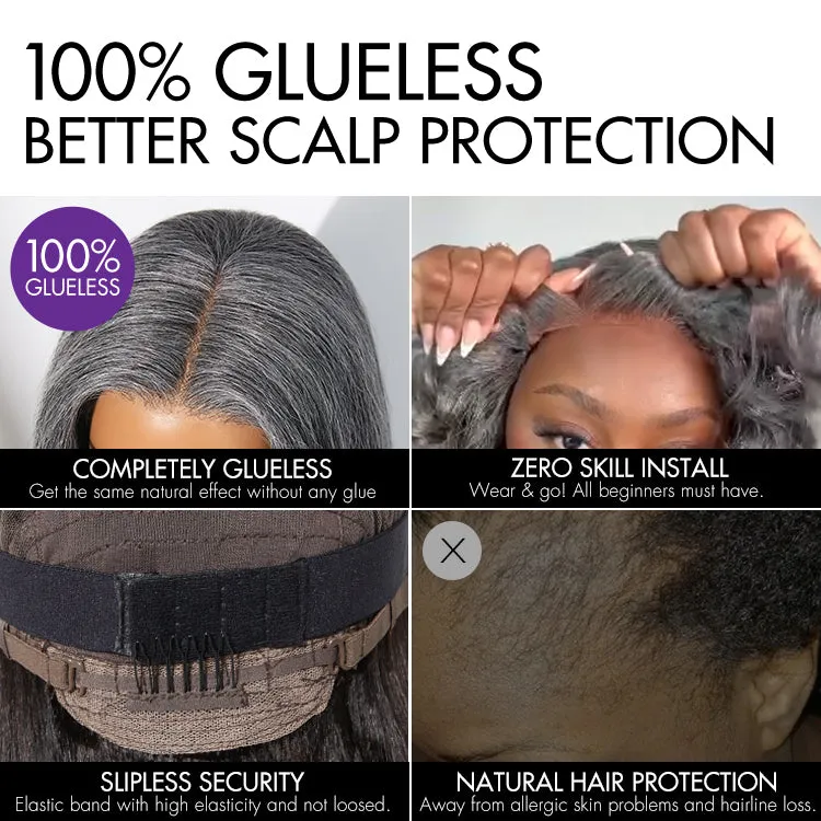 Weekly Special | Salt and Pepper Straight Glueless Minimalist HD Lace T Part Grey Wig Pre-Cut Lace