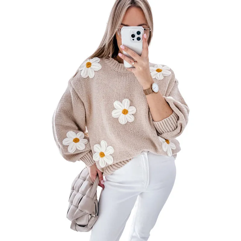 Women's Knitted Round Neck Sweater – Sustainable & Chic