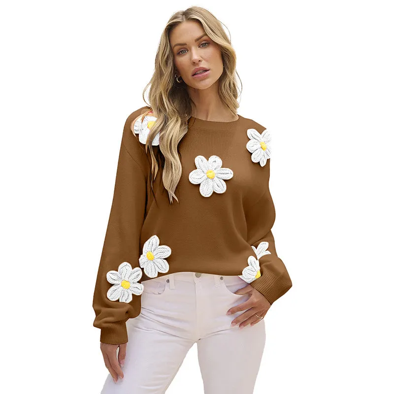 Women's Knitted Round Neck Sweater – Sustainable & Chic