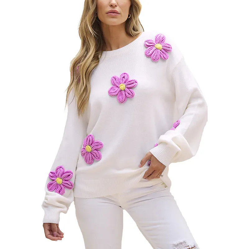 Women's Knitted Round Neck Sweater – Sustainable & Chic