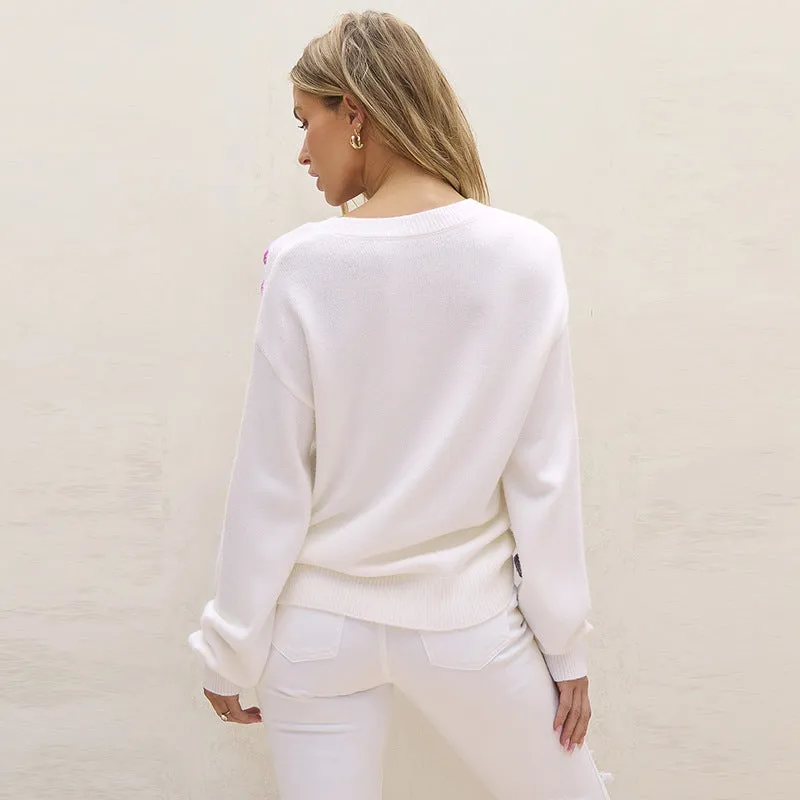 Women's Knitted Round Neck Sweater – Sustainable & Chic
