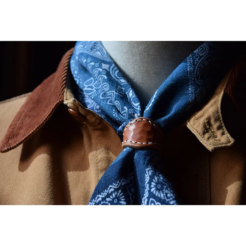 YAAGLE Vintage Leather Scarf Ring/Buckle Scarf Ring/Bandana  Ring YG1169