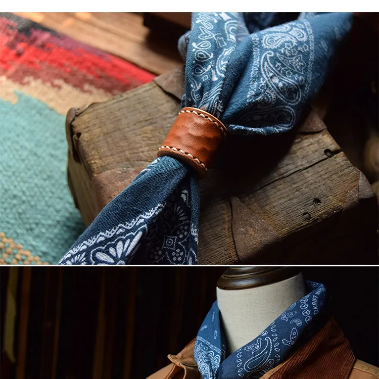YAAGLE Vintage Leather Scarf Ring/Buckle Scarf Ring/Bandana  Ring YG1169